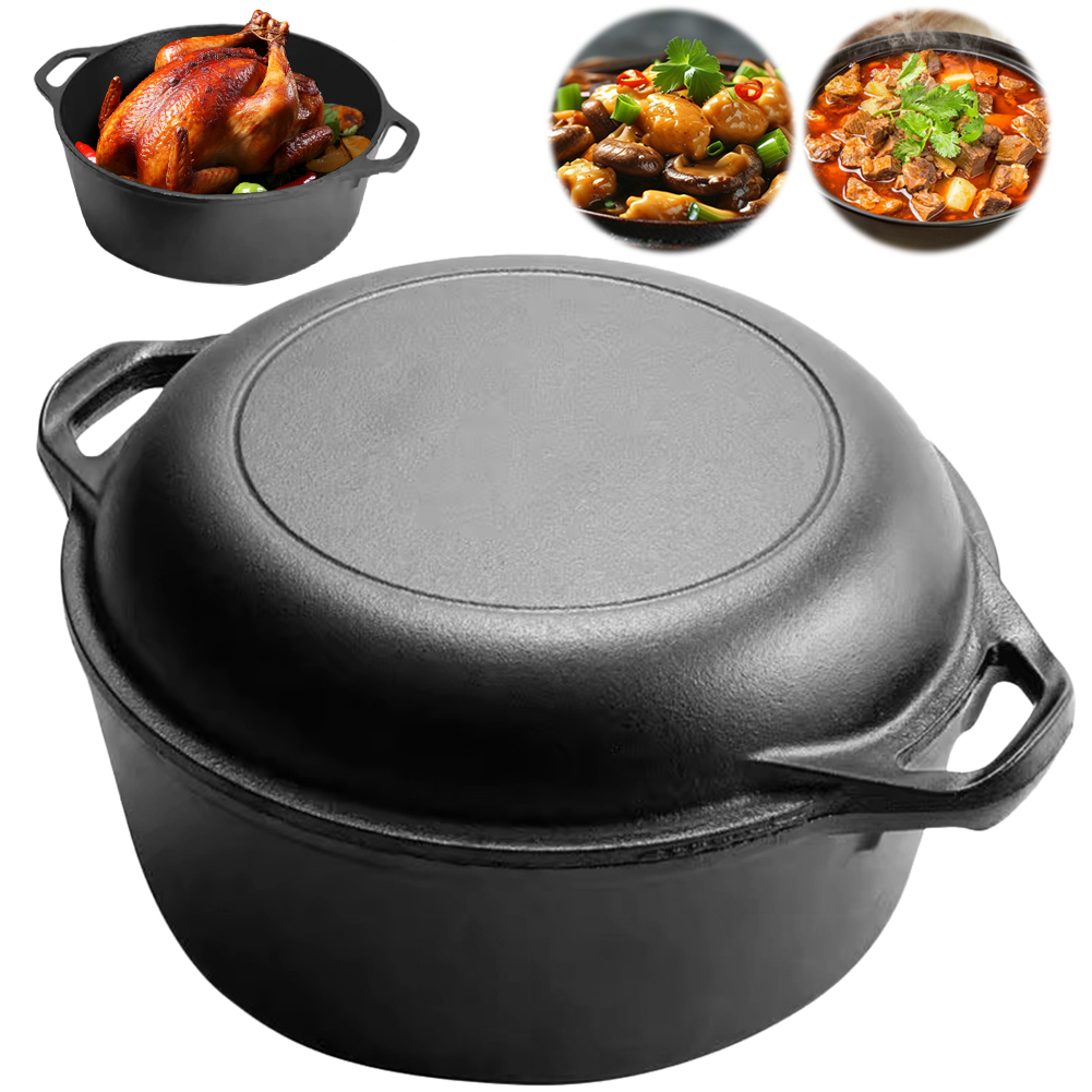 2 in 1 Cast Iron Dutch Oven Po - Camp Dutch Oven Cast ulasan dan harga