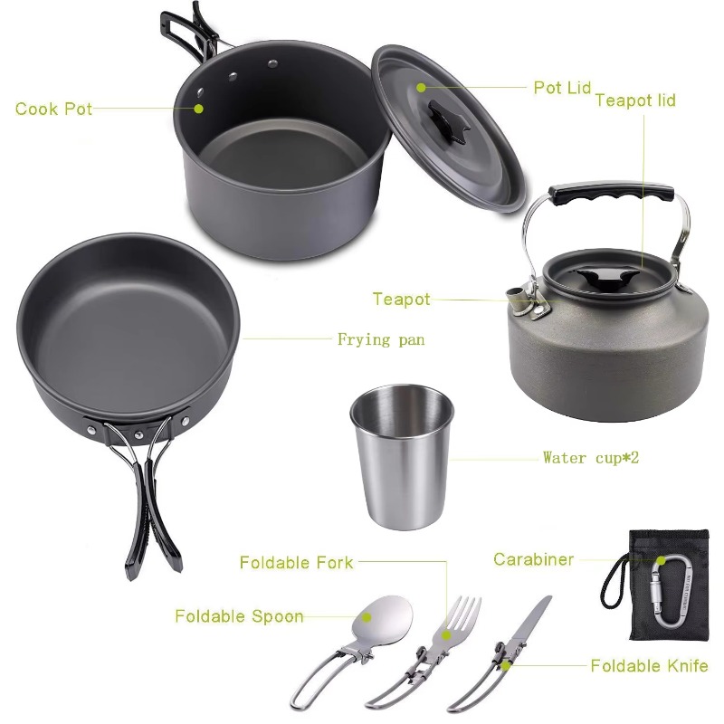 High Quality Outdoor Lightweig - Quality Camping Cooking Set ulasan dan harga