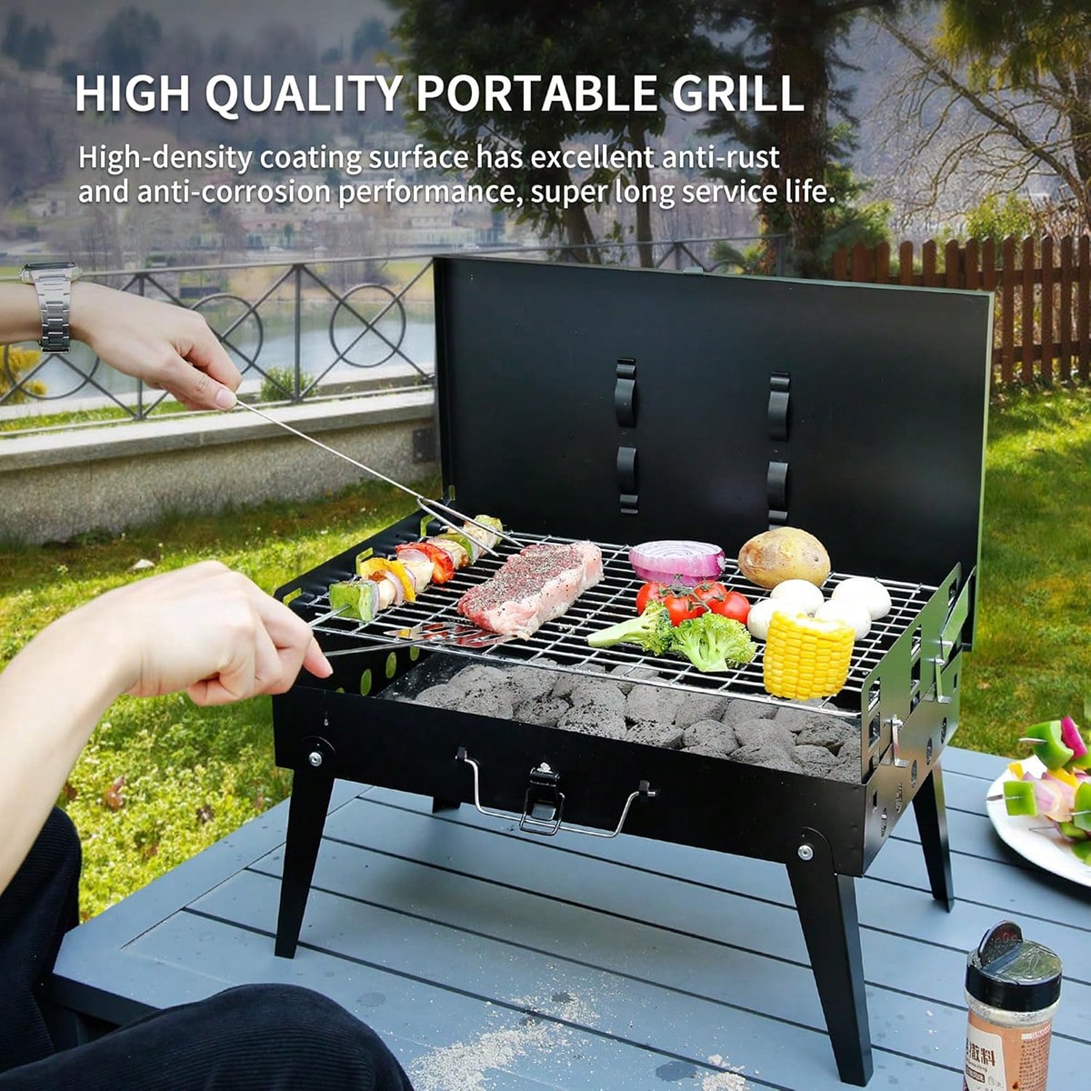 1pc Small Portable Charcoal Gr - Camping Hiking Cooking ulasan dan harga
